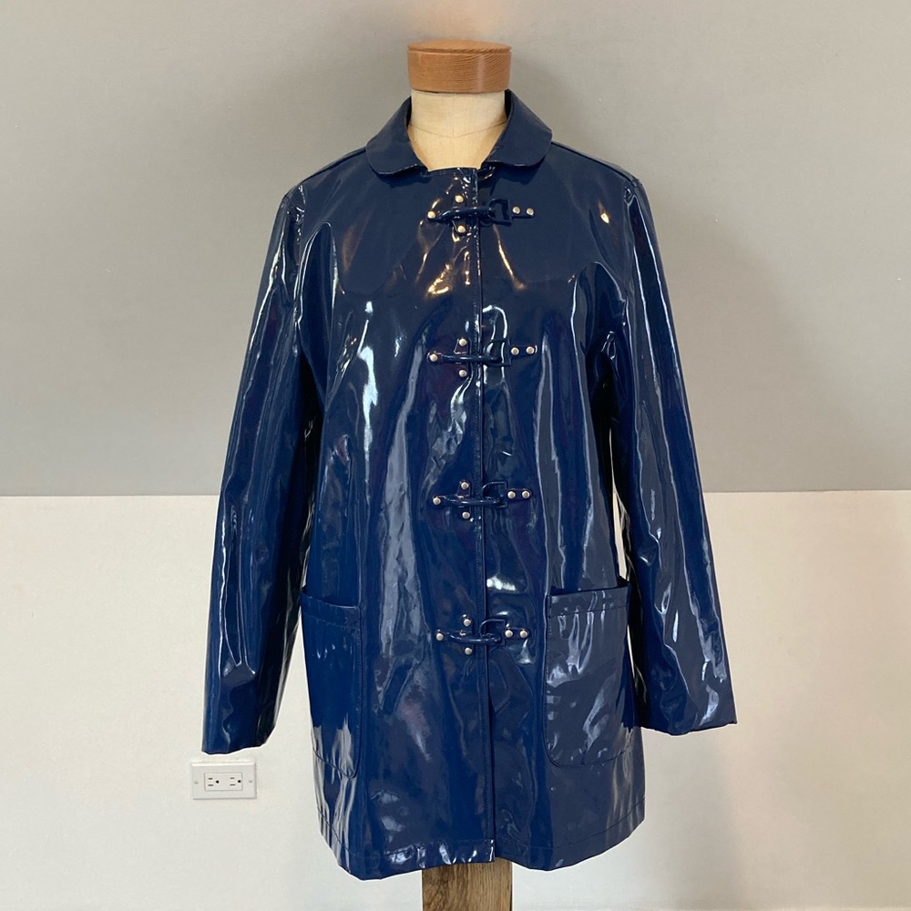 kate spade Navy Patent Trench Coat